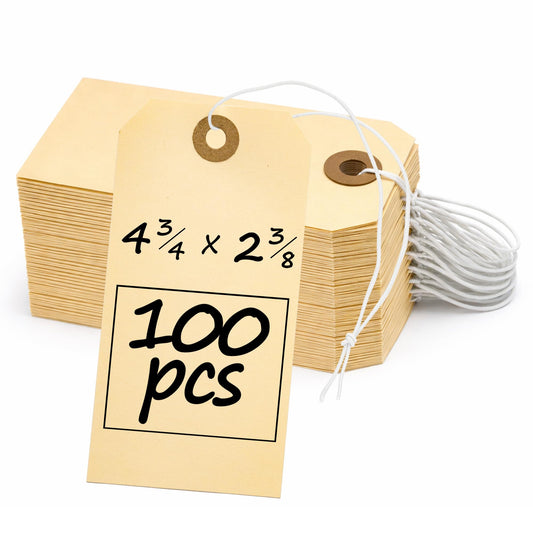 Perco Manila Shipping Tags #5 12x6 cm with Elastic, Box of 100