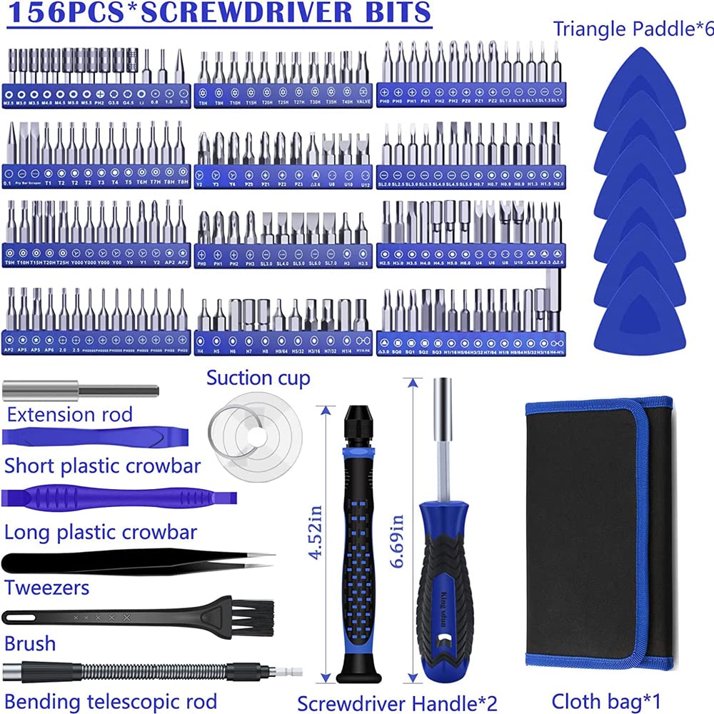 Pardarsey 170 in 1 Multifunction Precision Screwdriver Kit Magnetic Driver Kit with Flexible Shaft, Extension Rod Compatible for Mobile Phone, Game Console, Tablet, Recreational Machines