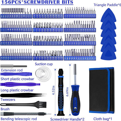 Pardarsey 170 in 1 Multifunction Precision Screwdriver Kit Magnetic Driver Kit with Flexible Shaft, Extension Rod Compatible for Mobile Phone, Game Console, Tablet, Recreational Machines