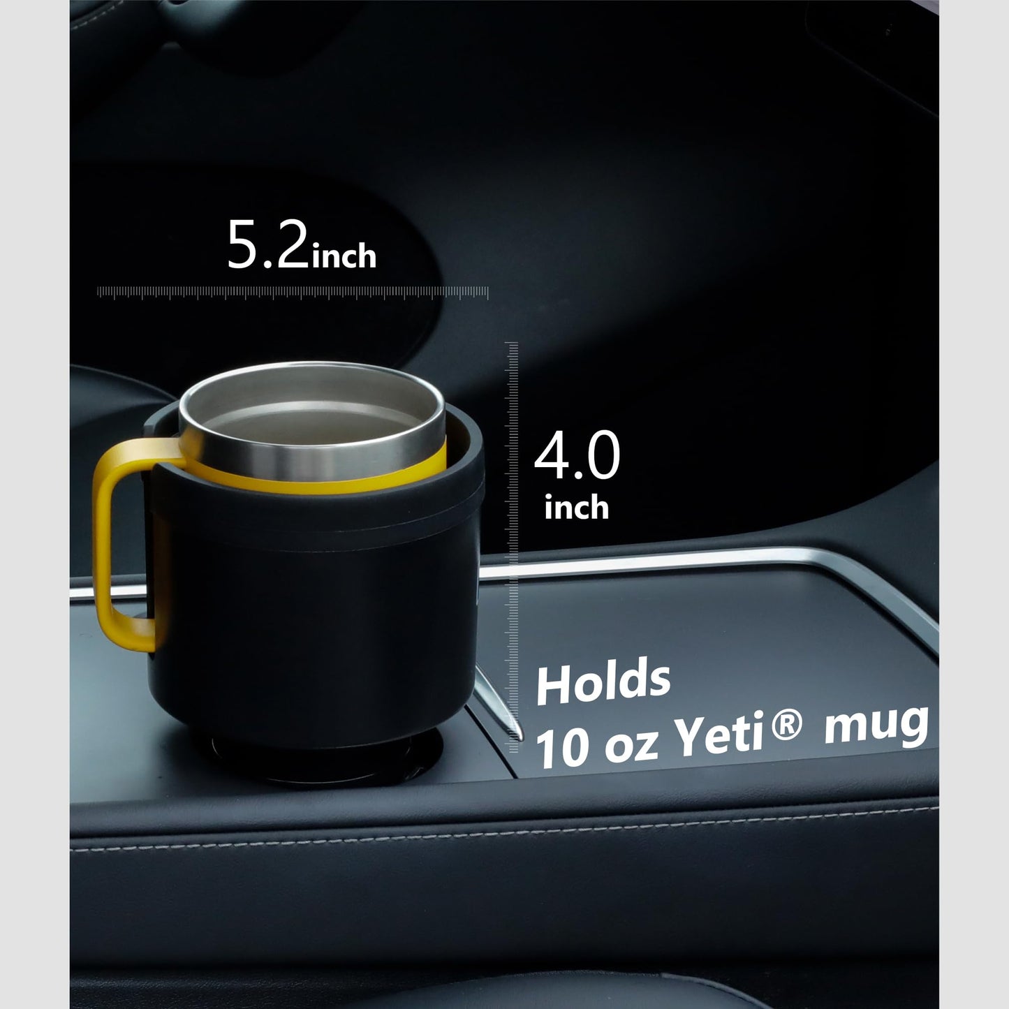 Car Cup Holder Expander Organizer with Adjustable Base, Compatible with Hydro Flasks 32/40 Ounce, Yeti Ramblers 20/26/30 Ounce, Other Bottles in 3.4"-3.8" (Black)