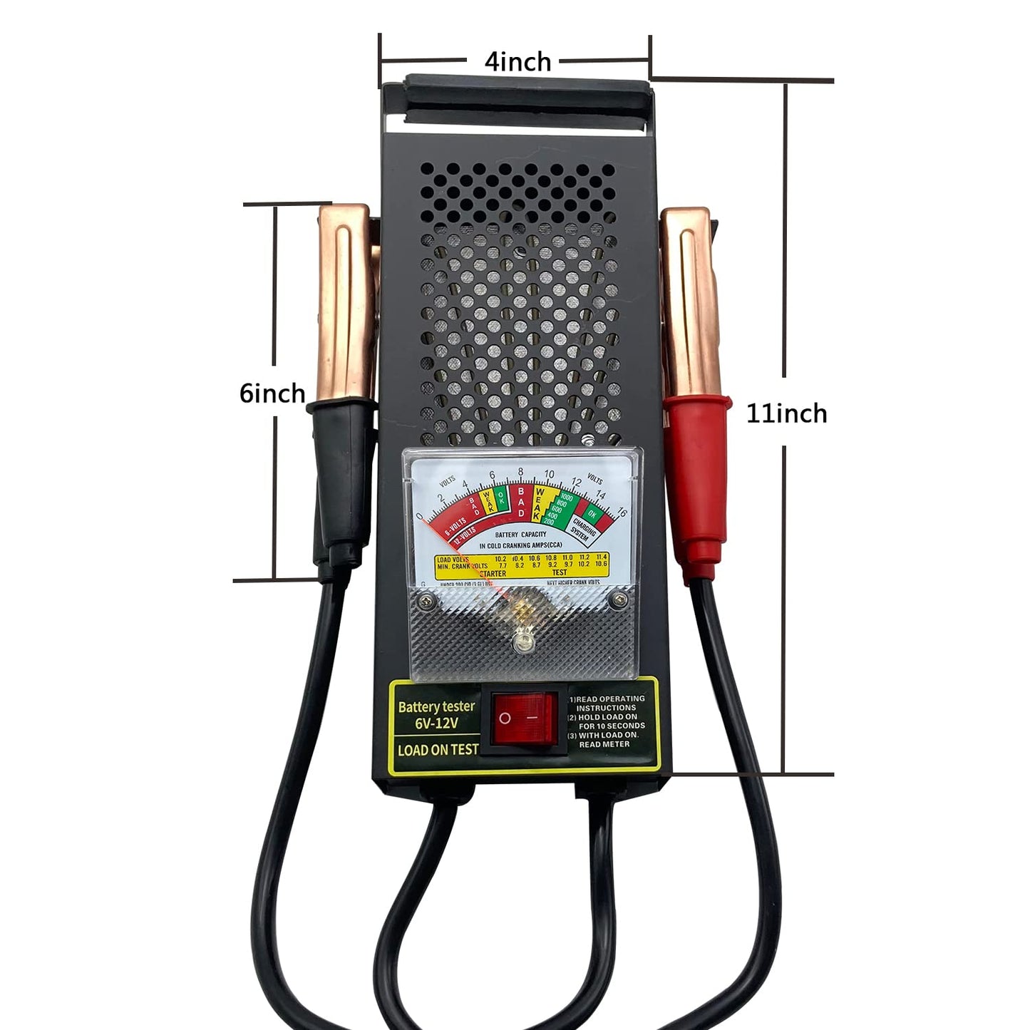 kaiheng Battery Tester 100A Battery Load Tester, Car Battery Load Tester 6V 12V with Voltmeter and Alligator Clips