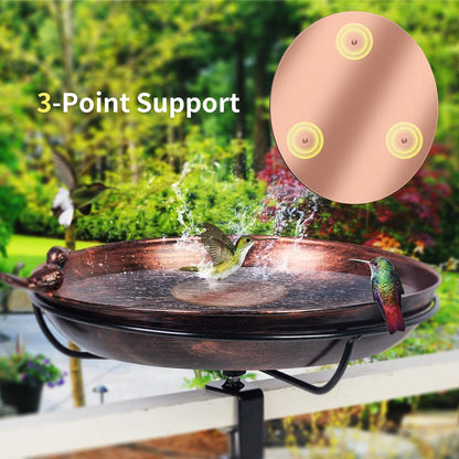 Bird Bath Copper Disk, 99.99% Pure Copper Bird Bath Cleaner, Triple-Point Support, All-Season Water Cleaber for Outdoor Bird Baths & Bowls (2 Pcs)