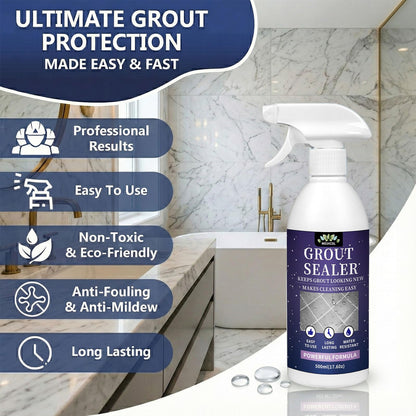 Meuvcol Grout Sealer,17.6 OZ Waterproof Grout Sealer for Shower, Floor Tiles, Kitchen - 100% Safe Tile Sealant Spray - Long Lasting Clear Sealant for Stone, Bathroom, Marble - Indoor & Outdoor
