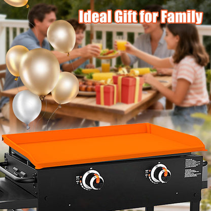 Silicone Blackstone Griddle Mat Cover, 22 Inch High-Edge Full Coverage with Grips, Grill Buddy Mat for Outdoor, All Season Cooking Surface Protector for Blackstone, BBQ Accessories (Orange, 22")