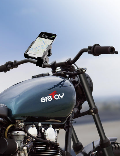Grefay Bicycle Phone Holder Motorcycle Phone Holder 【1S Quick Release Robust Connections】 Anti Shake Universal 360° Bicycle Handlebar Holder for iPhone 15/14/13 S23/S22 4.5-7" Smartphone