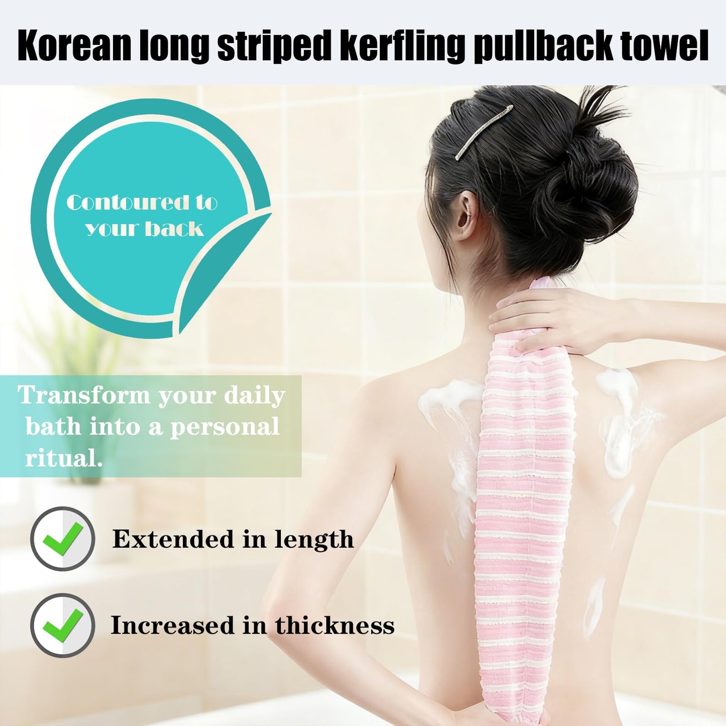 4PCS Blissal Exfoliating Shower Towel,Rip-Resistant Exfoliating Washcloth, African Net Sponge Loofah Body Scrub Exfoliator,Long Washcloth Back Body Scrubber for Men & Women