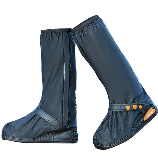 Waterproof Shoe Covers, Thickened Rain Boot Shoe Cover Reusable & Foldable Non-Slip with Reflector for Men Women