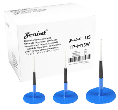 ZERINT TP-M13W Combination Repair Unit Kit, Tire Repair Patch Plug Kit 4 x 35 mm, 6 x 45 mm and 9 x 60 mm Wrapped stem 8 pcs Each