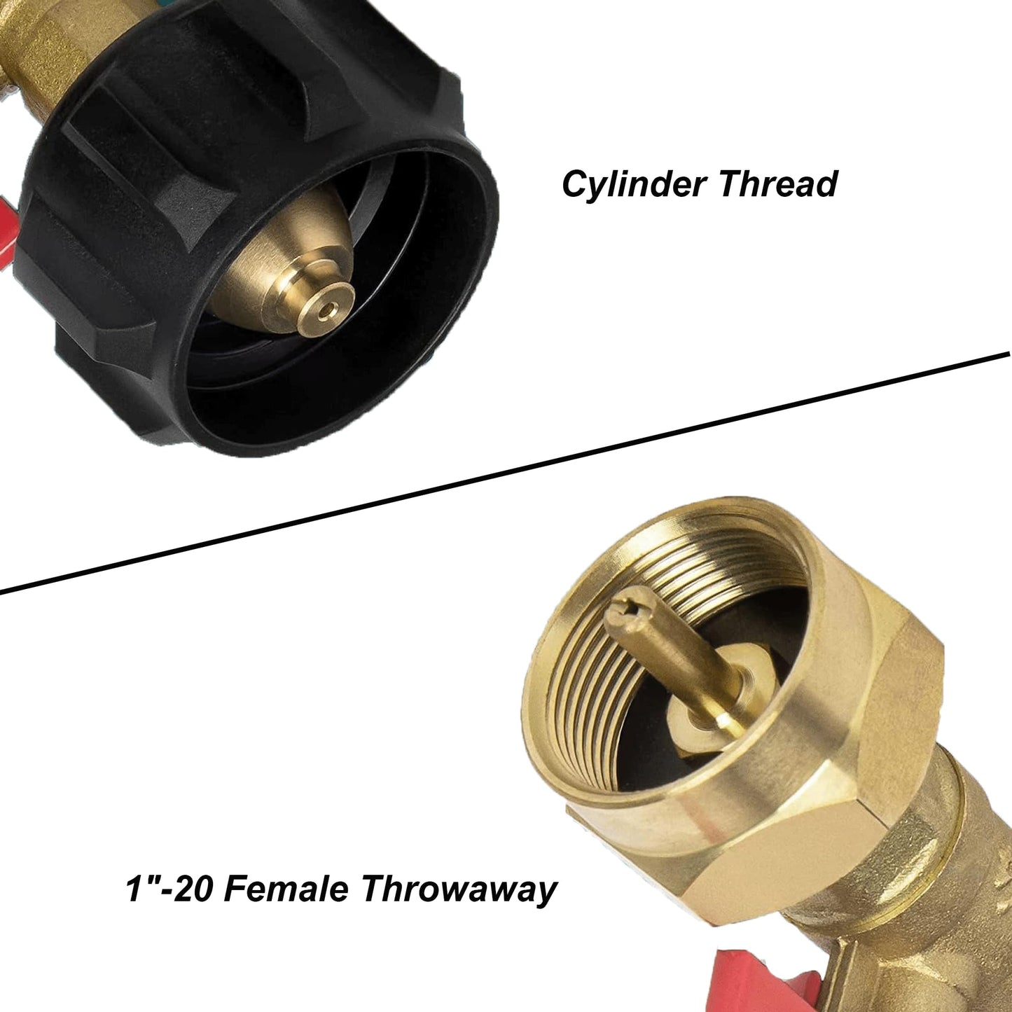 PropaneQCC1 Refill Adapter with Valve and Gauge, Fill 1 Lb Bottles from 20 Lb Tank, 90-Degree Elbow Design, Easy to