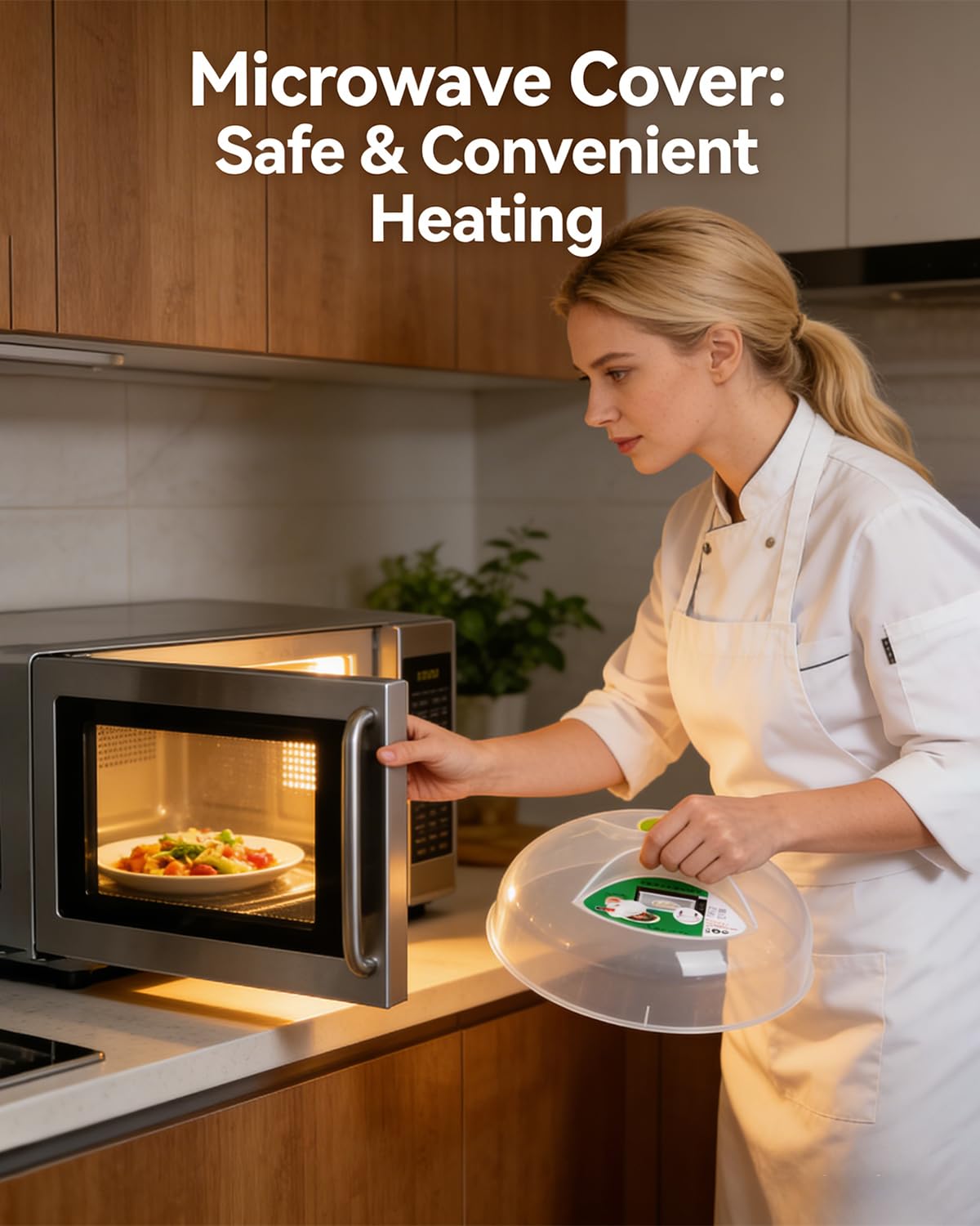 Microwave Splatter Cover, Microwave Cover for Food, Large Microwave Plate Cover Guard Lid with Steam Vents Keeps Microwave Oven Clean, 11.5 Inch BPA Free & Dishwasher Safe