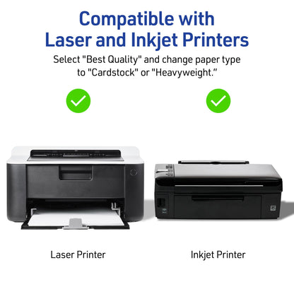 Embossed Tent Cards with Sure Feed, Laser/Inkjet, White,