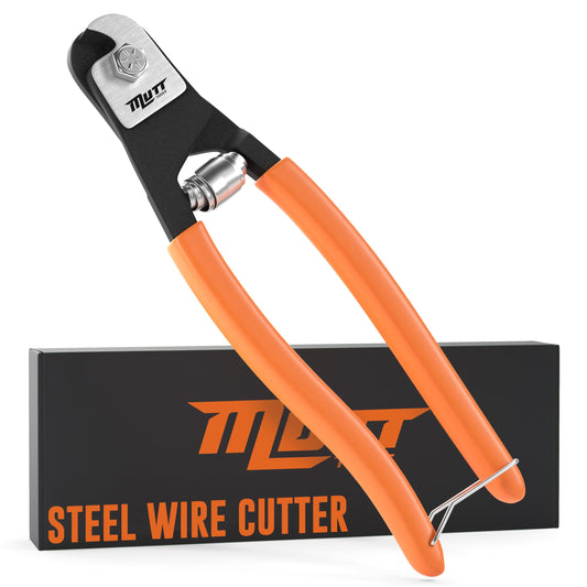 Mutt Tools Steel Cable Cutters – Cable Cutters Heavy Duty for Steel Wire Rope – Cuts Wire Up to 5/32” in Diameter – Cuts Railing, Bicycle Brake Lines and Trucker Seals