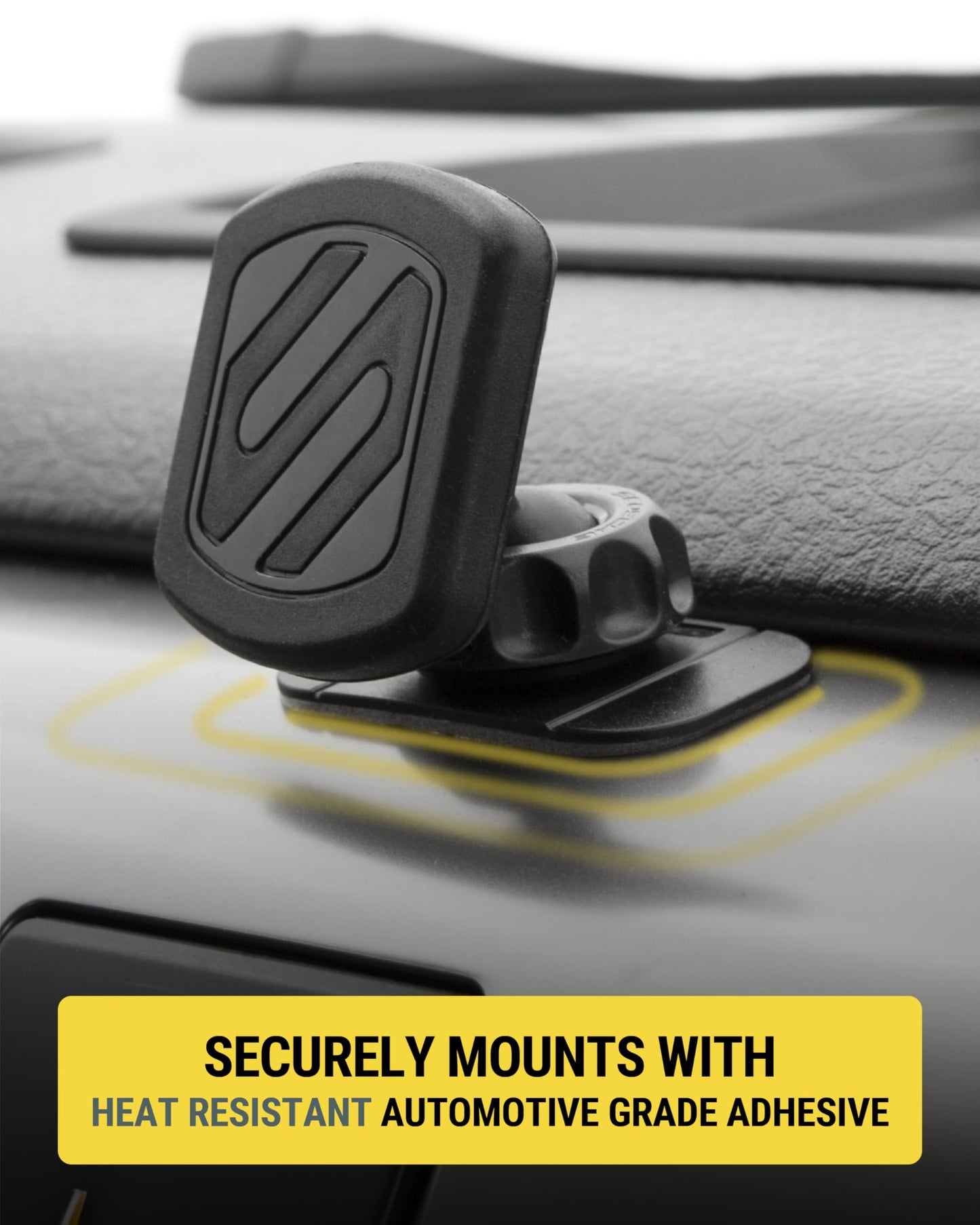 Scosche MXDM Extra Strong MagicMount Magnetic Phone Holder for Car Dashboard with Extra Strength Magnet and Thicker Metal Plate for Max Hold, Cell Phone Mount Compatible with iPhone and More,Pack of 2