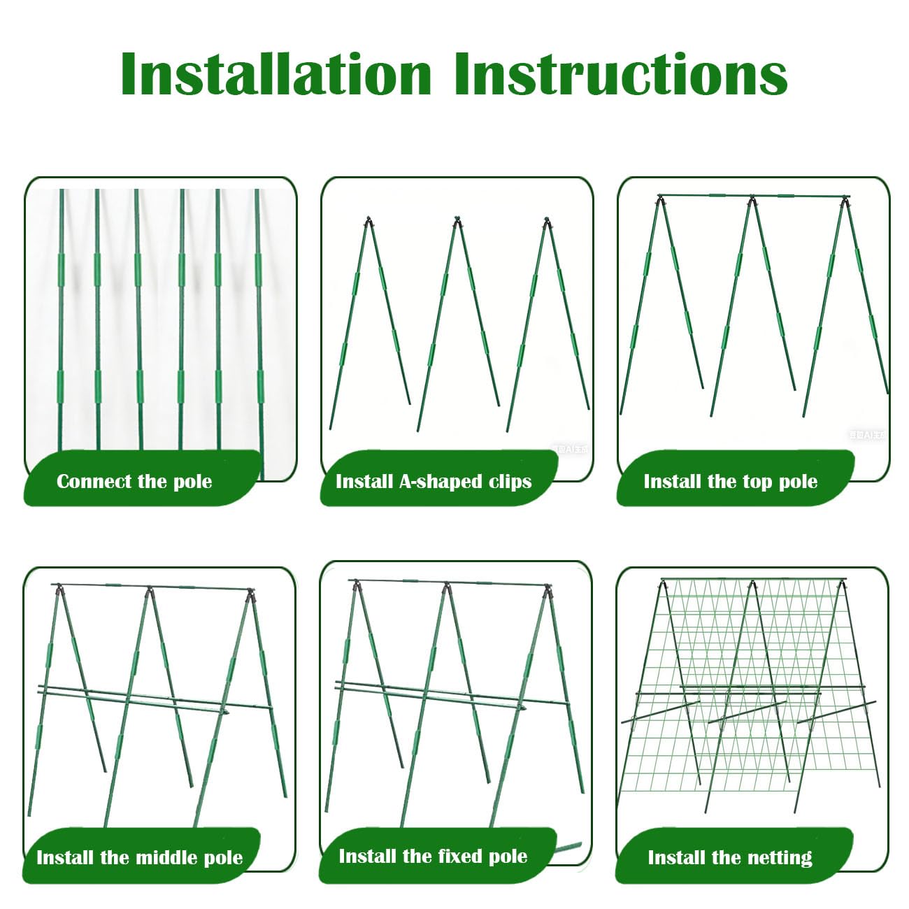 Cucumber Trellis, 120 * 120cm A-Frame Sturdy Metal Garden Trellis for Climbing Vegetables Tomato Bean Pea Rose Vine Plants, Weatherproof Plant Support for Outdoor Raised Bed Patio
