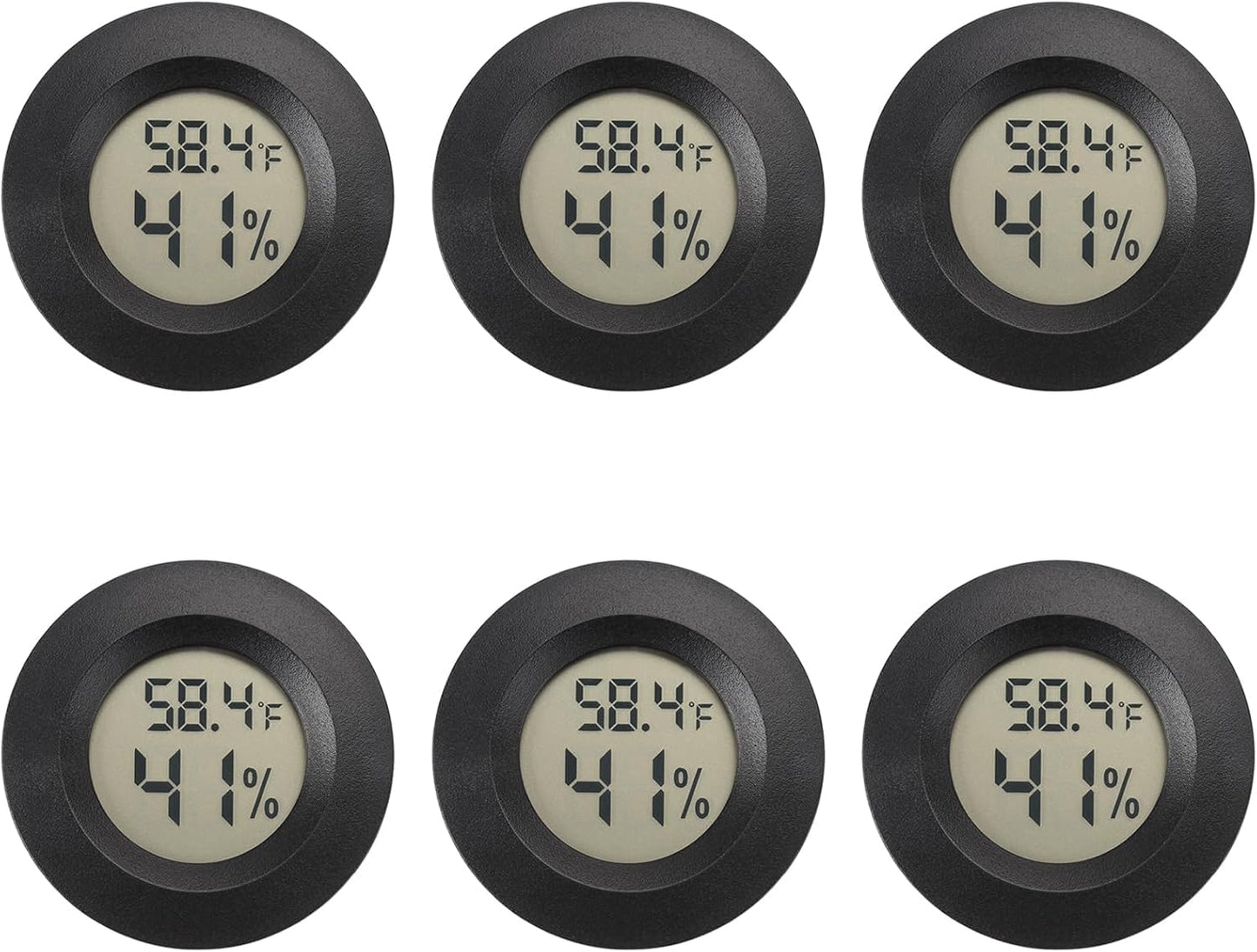 Mini Hygrometer Thermometer Digital Humidity Meter Indoor/Outdoor Humidity Monitor Reptile Thermometer for Greenhouse Garden Cellar Fahrenheit(℉)/ Celsius(℃) 6 Pack