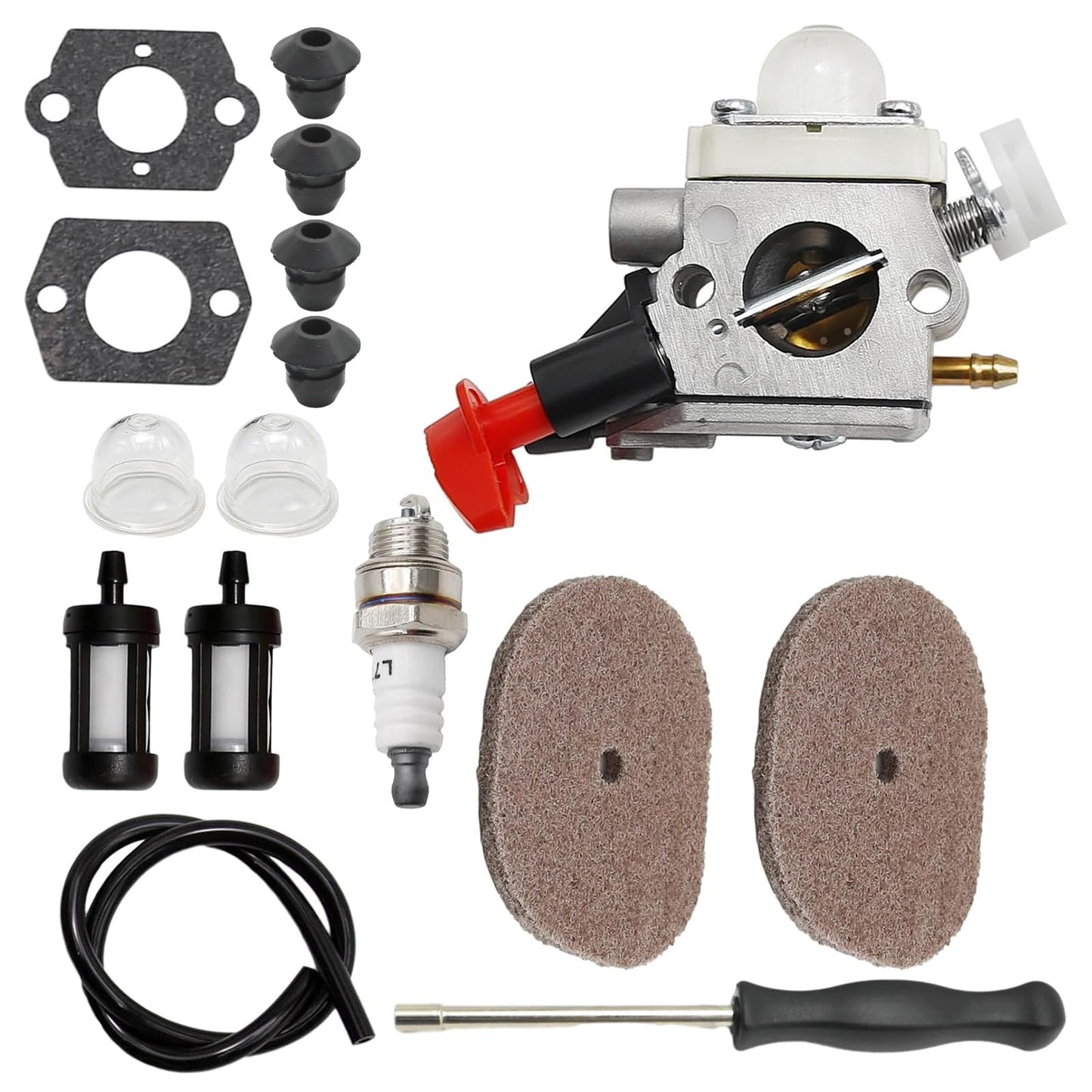 JUUDDENPARTS FS56RC Carburetor Replacement for Stihl FS 56 RC FS56 KM56RC FS70R FS70 FS70 FS40 FC70 HT56C FC56 KM56 FS50 HT56 Trimmer Weedeater Parts C1M-S267A, 41441200608, 4144 124 2800