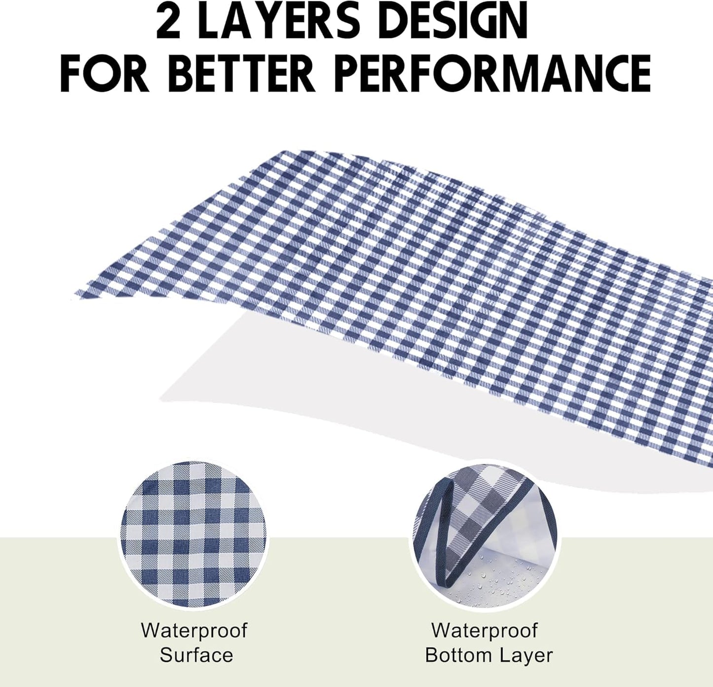 SAMSIER Large Outdoor Picnic Blankets Waterproof Foldable, Beach Blanket Sandproof Portable, Cute Picnic Mat Washable (Navy Blue, 80"×80")
