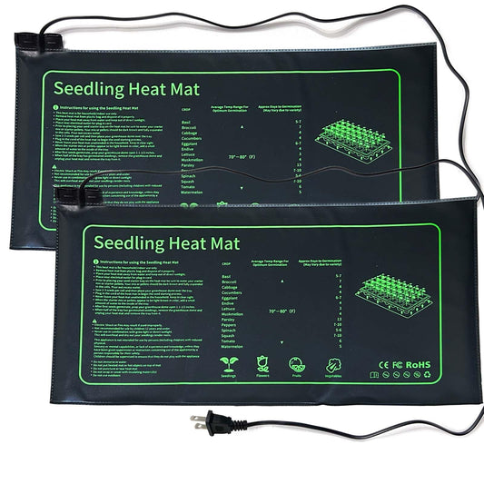 EWENYS Seedling Heating Mat, Graphene Heat Mat for Plants, IP67 Waterproof, 20W Heat Warmer Mat for Hydroponics Growing System/Greenhouse/Grow Box/Winemaking(20 x 10 inches, 2PCS)