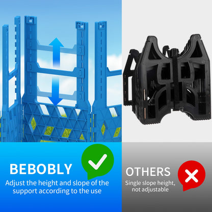 BEBOBLY RV Sewer Hose Support 10FT with Secure Rubber Band & Carry Strap, RV Sewer Hose Holder Adjust Height for Travel Trailers, RV, Campers | Avoiding Obstacles & Deep Cradles, Quick Setup/Collapse