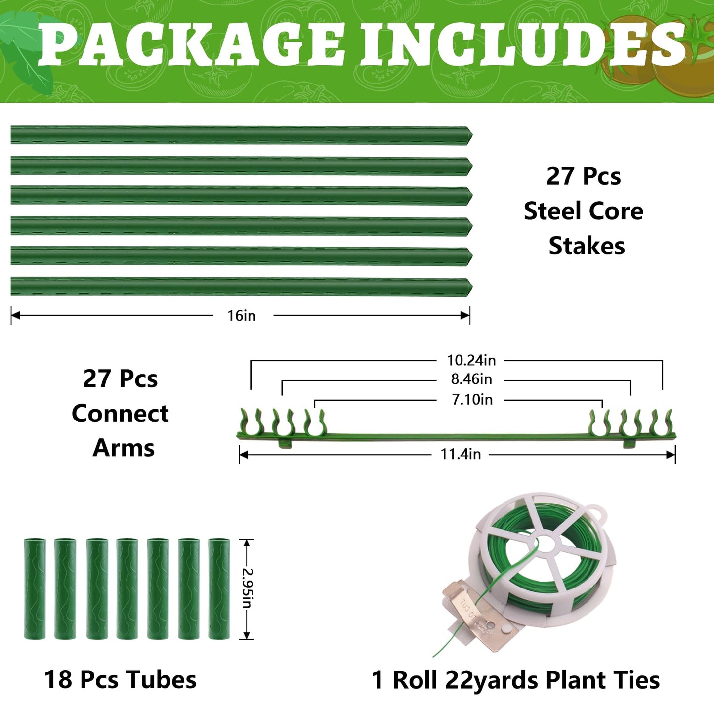 Fabulas Tomato Cages - Garden Plant Stakes Support 3Pack48