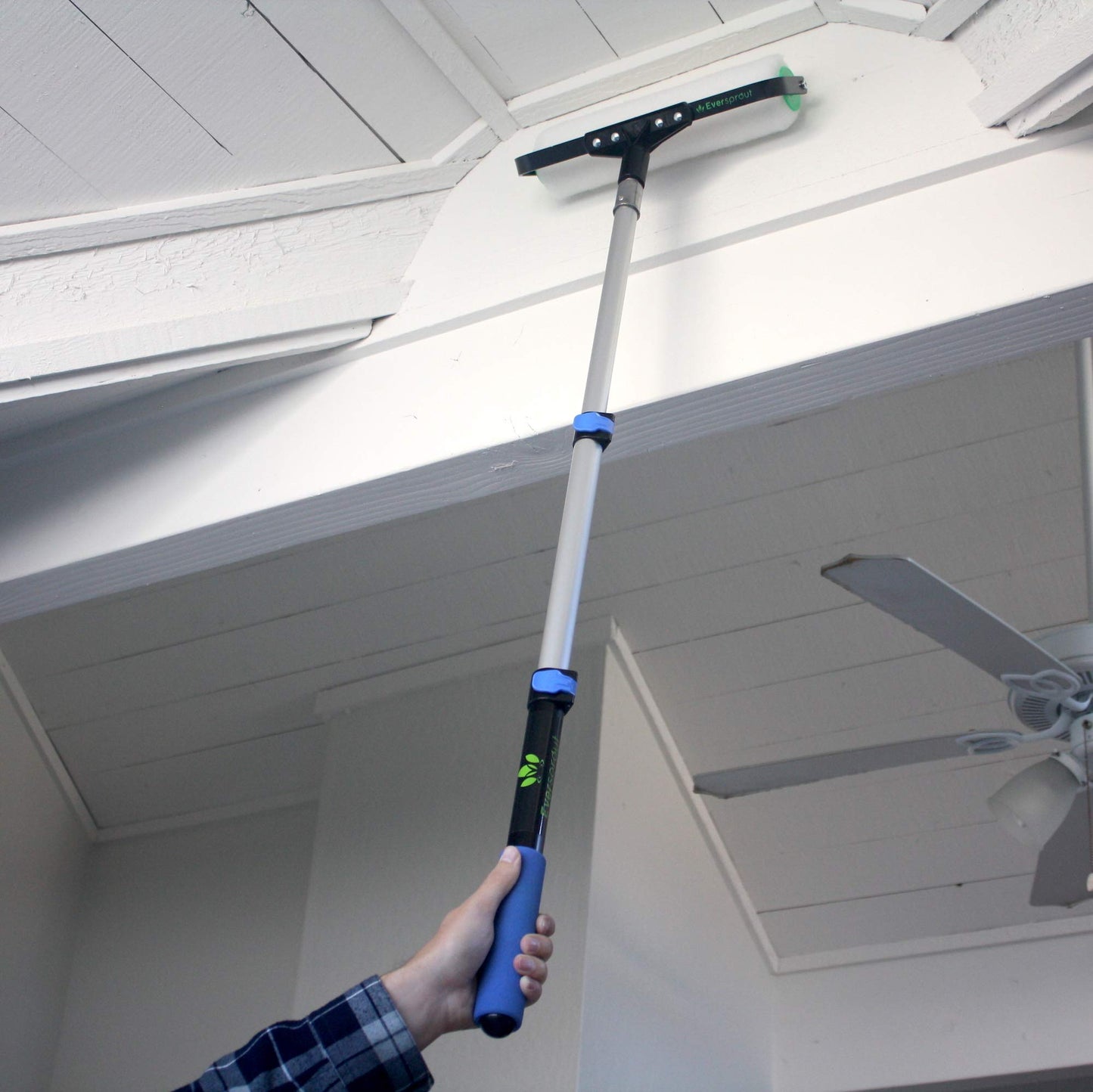 EVERSPROUT 1.5-to-3 Foot Telescopic Extension Pole (8-10 Foot Standing Reach) | Lightweight, Rust-Resistant Aluminum | 3/4” Thread Tip Works for Twist-On Squeegee, Duster, Paint Roller (Pole only)