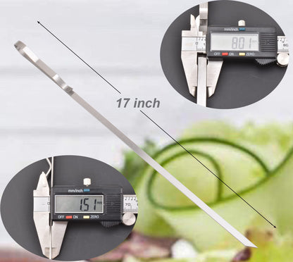 17 Inch Long Stainless Steel Skewers for Kabobs,HONSHEN Flat Shish Kabob Barbecue Skewers with Storage Bag - Metal BBQ Skewers for Grilling Meat, Chicken, Shrimp, Vegetables - 10 Pack