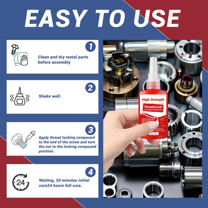 1DFAUL Thread Lock, 50ml x2 Locktight Threadlock Medium and High Strength Lock, Threadlocker Lock & Seal Nuts, Bolts, Stable and Anti-Rust