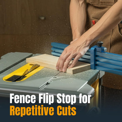 POWERTEC 2-1/4" Fence Flip Stop for Table Saw, Miter Saw, and Drill Press, T Track Accessories for Woodworking, 1PK (71135)