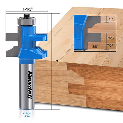 Ogee Rail and Stile Router Bit Set, Newdeli 1/2 Shank Tungsten Cabinet Edged Door Router Bit, Cabinet Router Bit Raised Panel Milling Cutter Tools, for Doors, Frames, Cabinets and More
