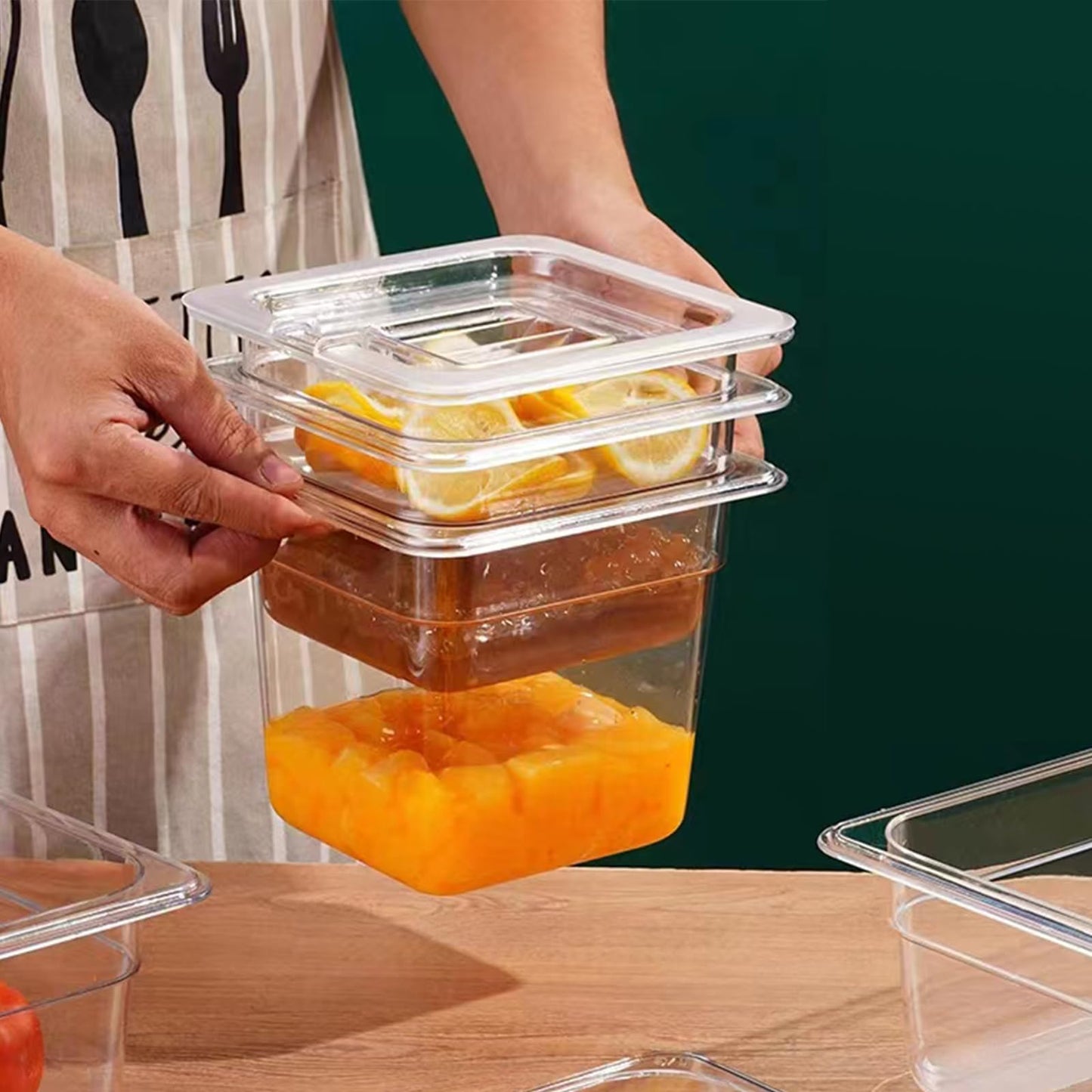 Chris.W 8 PCS Polycarbonate Hotel Pan Lids with Handle, 1/6 Size Food Pan Lid, Clear Plastic Steam Table Pan Lid, Polycarbonate Universal Handled Food Pan Lid for Restaurant Hotel