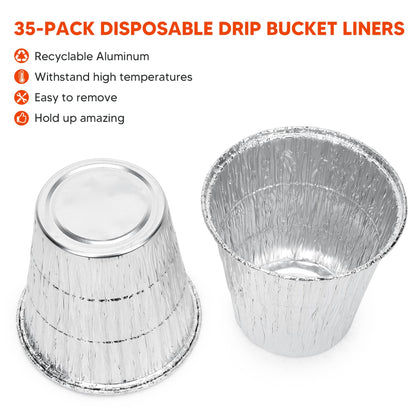 Stanbroil 35 Pack Grease Bucket Liners for Traeger 20/22/34 Series,Pit Boss, Camp Chef, Louisiana, 5" x 4.5"