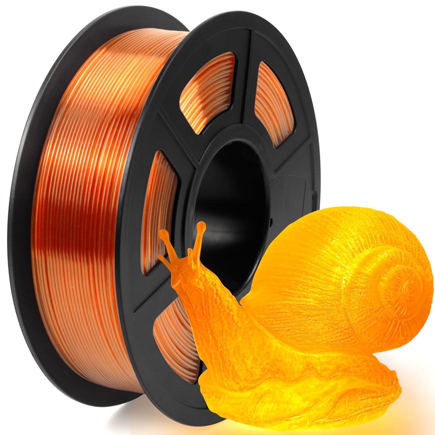 IEMAI Clear PETG Filament 1.75mm 1kg, Crystal Transparent Orange 3D Printer Filament Up to 600mm/s Printing, Tough & Durable for Lampshade, Creative DIY, Home Decor