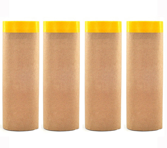 Paint Masking Paper, 4 Pack Car Protection Covering Paper, Tape and Drape, for Car and Furniture Protection (Unfold 12 Inch Wide and Total 200 Feet Long)