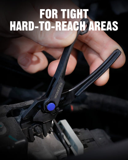 WORKPRO Mini Pliers Wrench — 4" Compact Adjustable Smooth-Jaw Pliers, Anti-Rust Alloy Steel Wrench Pliers for Tight Spaces, Home & Versatile Use, Black