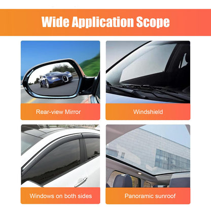 2PC Glass Oil Film Remover for Car,100ml Roll-On Glass Compound with Cleaning Board, Removes Oil Film & Smudges,Automotive Oil Film Cleaning Brush for Car Windows