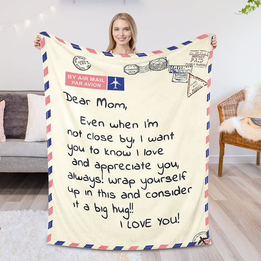 Gifts for Mom Christmas Mom Gifts for Women 79" x 59" Bed Soft Throw Blankets from Daughter Son Fuzzy Soft Fluffy for Couch, Personalized Birthday Gift for Mom Blanket