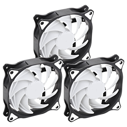 SAMA SF200 120mm Case Fans 3-Pack with PWM Hub – 4-Pin High-Airflow (90.29 CFM) PC Fans, Ultra-Quiet (35.7 dBA), Hydraulic Bearing, Anti-Vibration, for Computer Cooling – Black