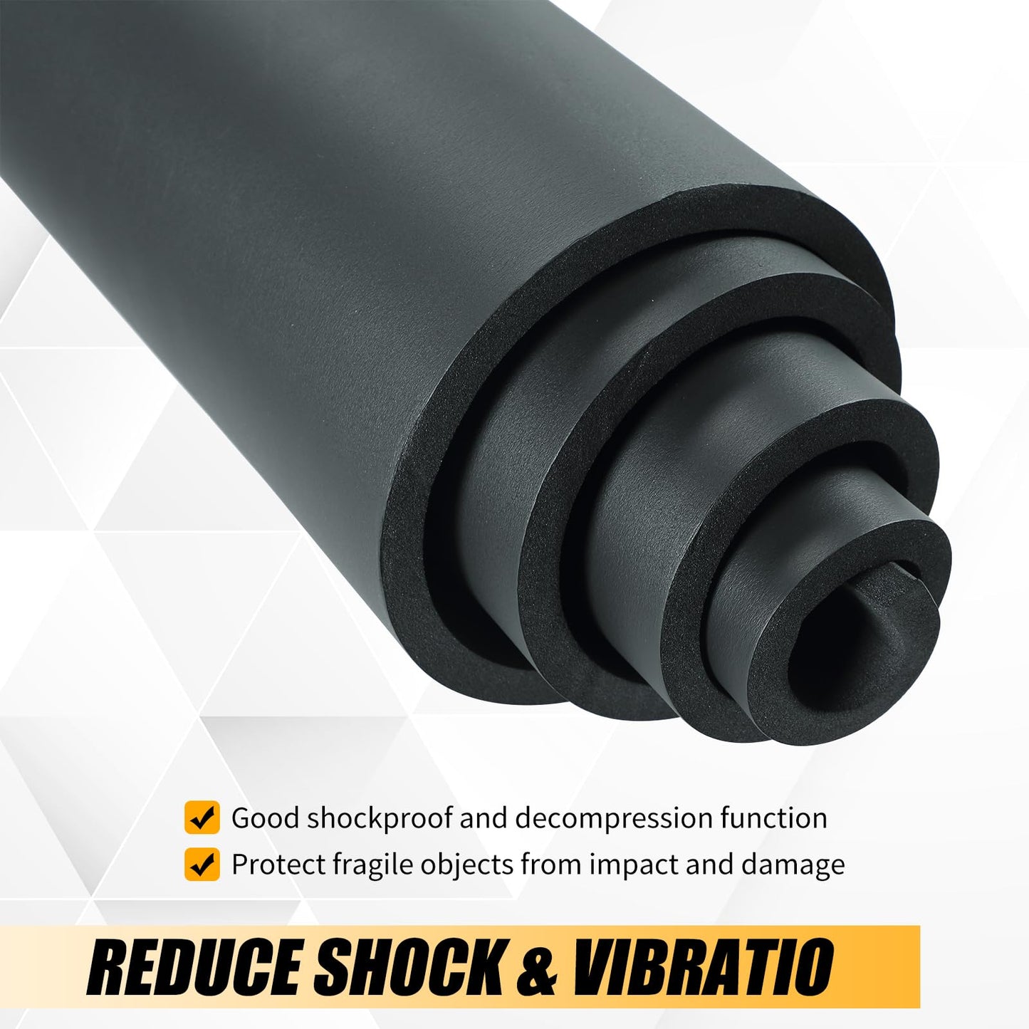 FLKQC Neoprene Sponge Foam Rubber Sheet Roll Without Adhesive | Neoprene Rubber Sheet Roll, Neoprene Padding Sheet, Cut to Multiple Dimensions and Lengths for DIY Padding Gaskets(1/2" x 17" x 60")