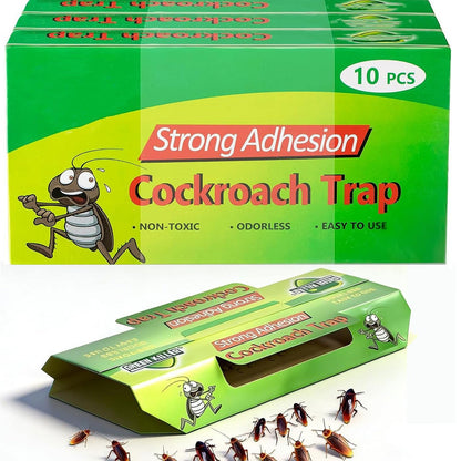 MYLEUS 50 Pack Cockroach Traps Indoor Sticky - Stay Away from Cockroaches, Easy to Use Bug Traps for Cockroach Control
