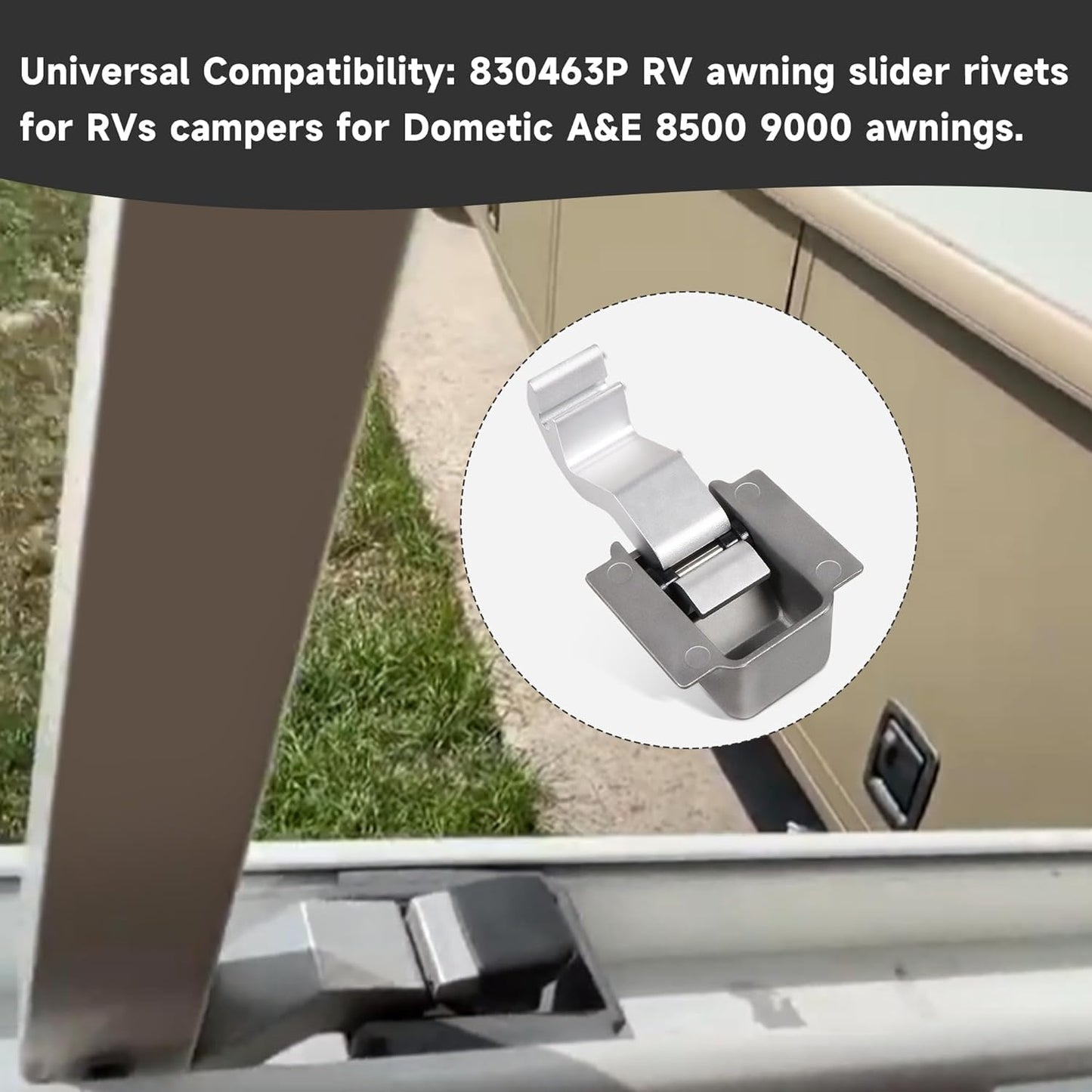 Awning Rafter Rivet Slider Asm for Dometic A&E 9000 8500 830463P RV Awning Arm Parts for Camper Trailer Motorhome, 2 Pack