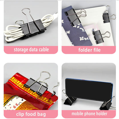 Extra Large Binder Clips 2.4 Inch (24 Pack), Upgrade Giant Binder Clips Big Paper Clips Clamps for Office and Home Supplies, Black