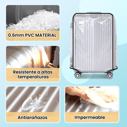 Luggage Covers for Suitcase PVC Suitcase Cover Waterproof Luggage Protector Cover Clear Luggage Covers for suitcases Protector 0.6mm Thickening for Travel Fits 24 Inch Luggage