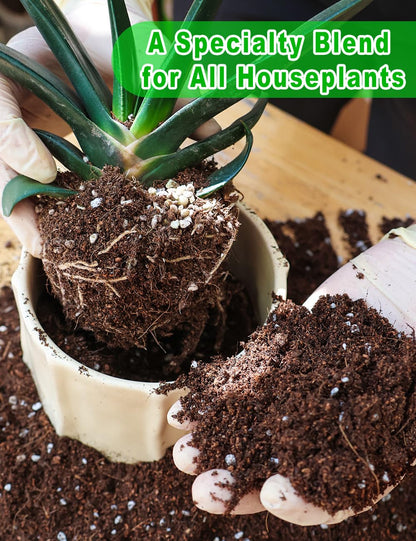 TOYPOPOR Potting Soil for All Indoor Houseplants, (3qt) Contains Perlite, Peat Moss, Coco Coir and Rice Charcoal, Well Draining Potting Mix Light, Aerated Texture for Healthy Plant Roots, Fast Growth