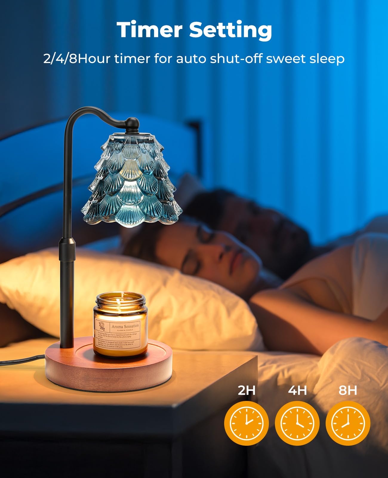 Candle Warmer Lamp, Candle Warmer with Timer and Dimmer, Adjustable Height Electric Candles Lamp with 2 Bulbs for Scented Jar, Wax Melter Lamp for Home Decor, Gifts for Women