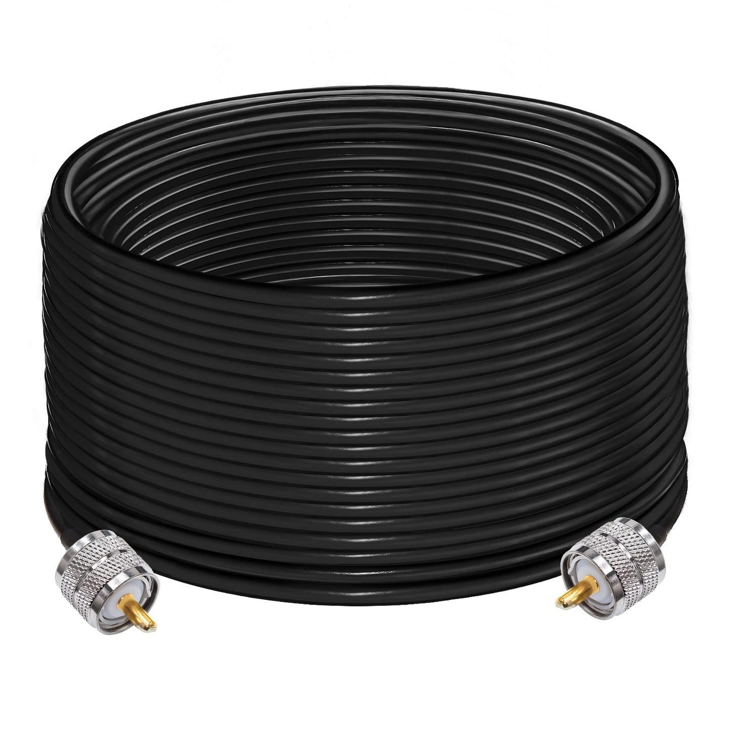 PL259 Cable RG58 CB Radio Cable PL259 Jumper 65.6ft (20M) SO239 UHF Male to Male Extension Low Loss RF Black Coaxial for Two Way RadioWireless LAN Devices
