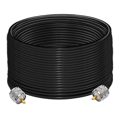 PL259 Cable RG58 CB Radio Cable PL259 Jumper 65.6ft (20M) SO239 UHF Male to Male Extension Low Loss RF Black Coaxial for Two Way RadioWireless LAN Devices