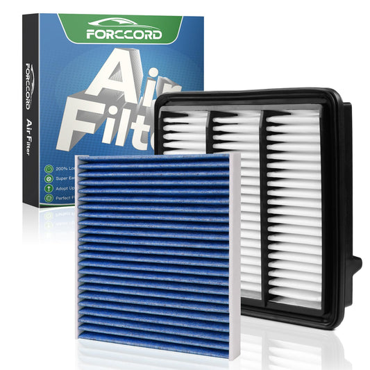 [2-Pack] Forccord Cabin & Engine Air Filter Kit Fit for Honda CR-V CRV 2023 2024 2025 2026 L4 1.5L (Not for Hybrid 2.0L), Activated Carbon Cabin Filter Replacement #CF11182 17220-64A-A00