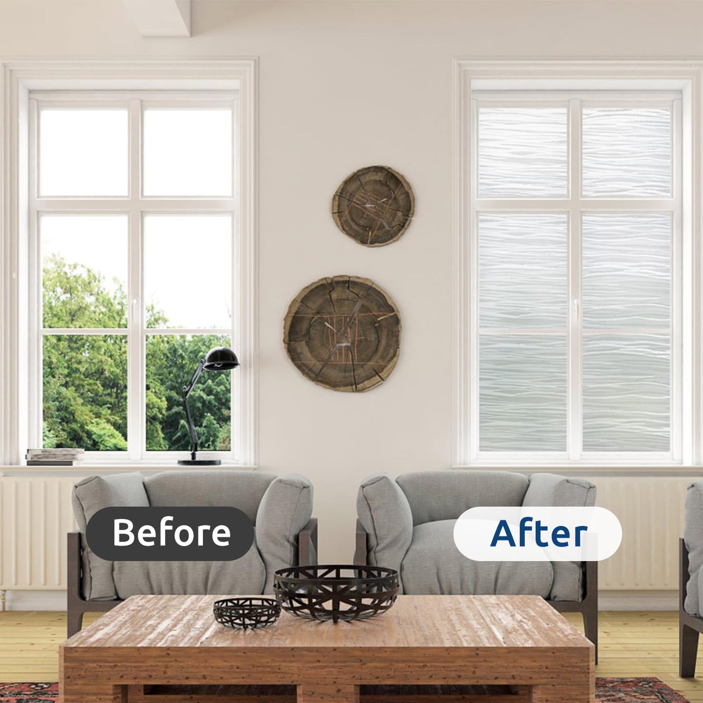 rabbitgoo Window Films for Privacy, Frosted Static Cling Glass Film Non-Adhesive UV Heat Blocking Covering Removable Vinyl Privacy Window Stickers for Bathroom Door Home Decor, 60 x 200cm
