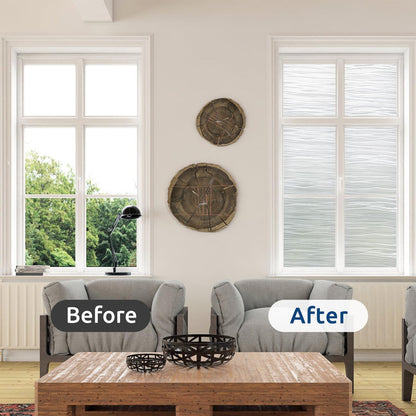 rabbitgoo Window Films for Privacy, Frosted Static Cling Glass Film Non-Adhesive UV Heat Blocking Covering Removable Vinyl Privacy Window Stickers for Bathroom Door Home Decor, 60 x 200cm