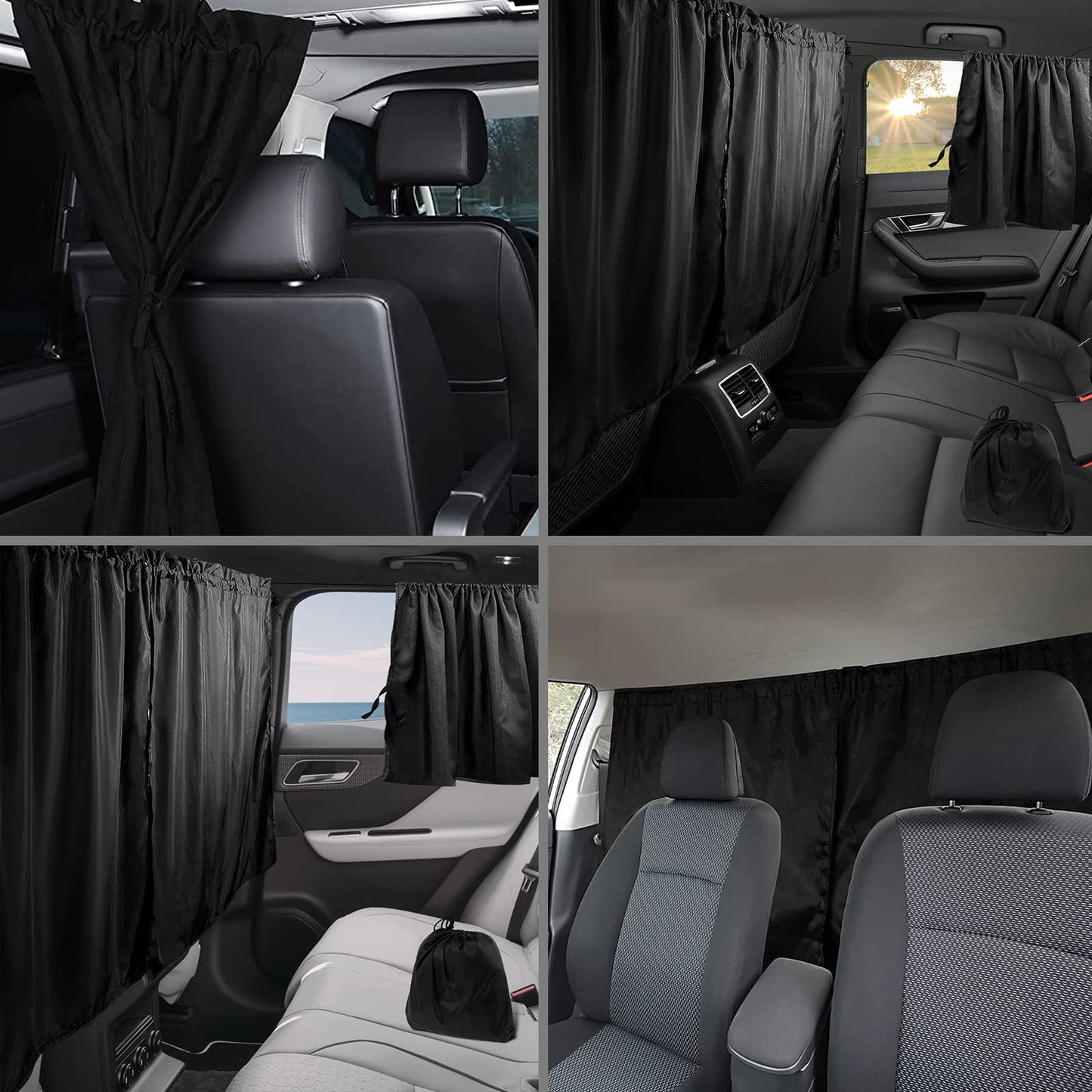 Car Privacy Curtains, Universal Car Window Shades Light Blocking Sunshades, Auto Blackout Curtains Baby Shades Wide Sedan SUV Sunshade Screen Covers for Travel Camping Nap Sleeping (3 pcs)